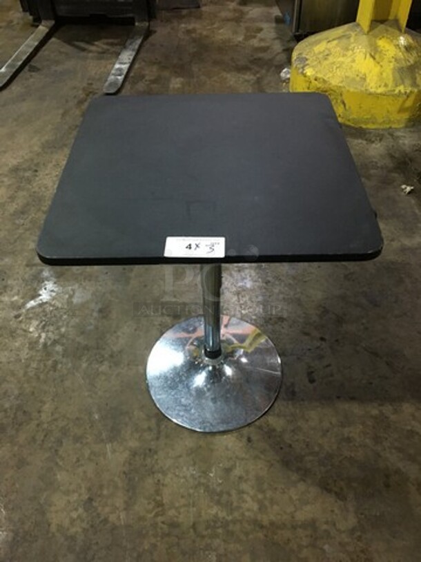 Nice! Square Adjustable Height For Bar/Reg Dining Table! With Metal Base! 2 X Your Bid!