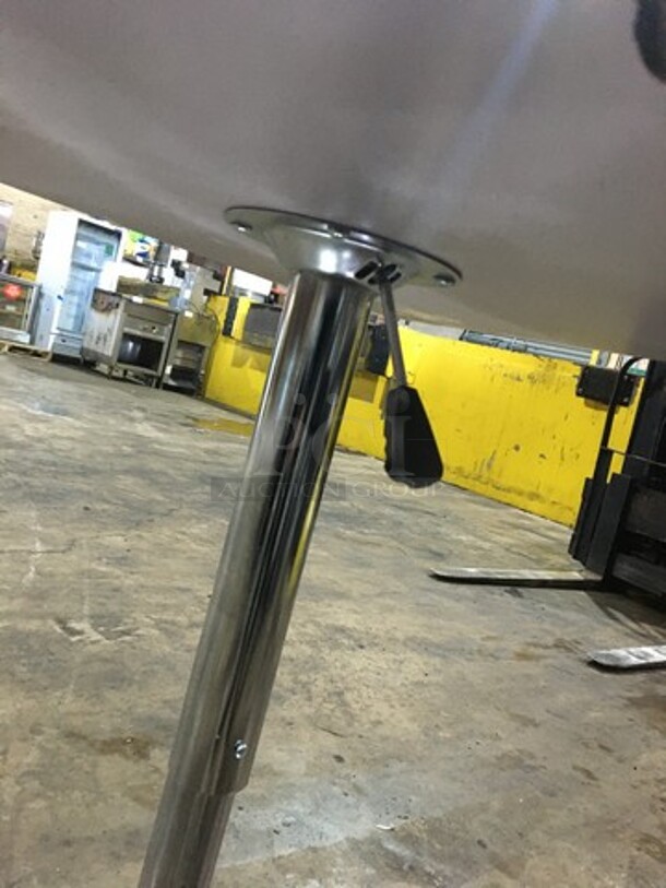 Nice! Square Adjustable Height For Bar/Reg Dining Table! With Metal Base! 2 X Your Bid! - Image 5 of 6