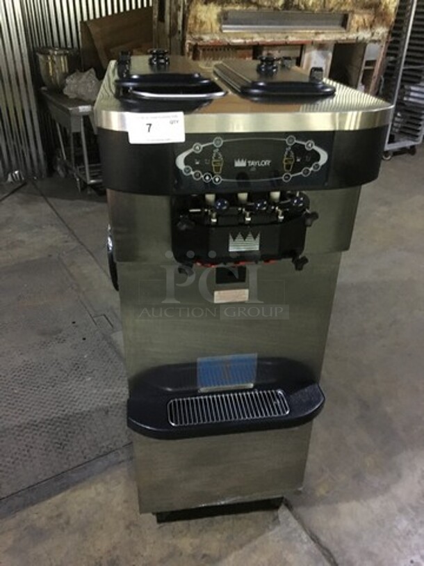 Sweet! LATE MODEL! 2013 Taylor 3 Handle Ice Cream Machine! Model C72333 Serial M3027854! 208/230V 3Phase! On Commercial Casters! Working When Removed!