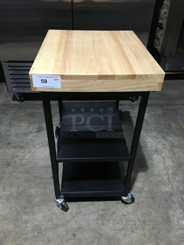 Wooden Style 3 Tier Display Cart! On Casters!