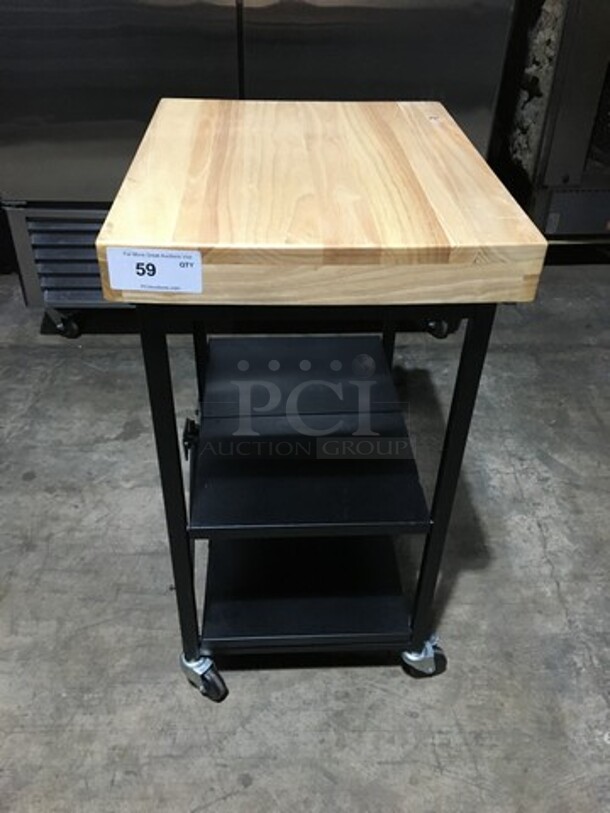 Wooden Style 3 Tier Display Cart! On Casters! - Image 1 of 8