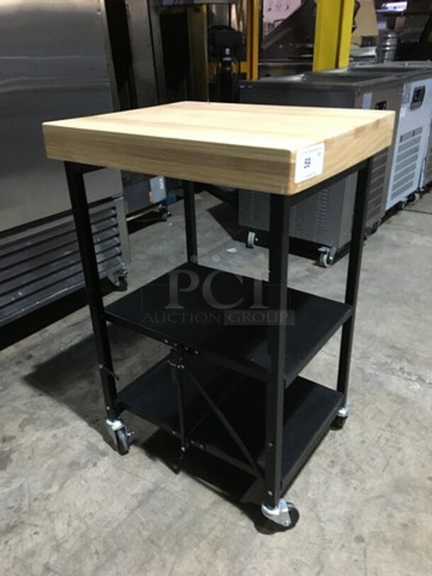 Wooden Style 3 Tier Display Cart! On Casters! - Image 2 of 8