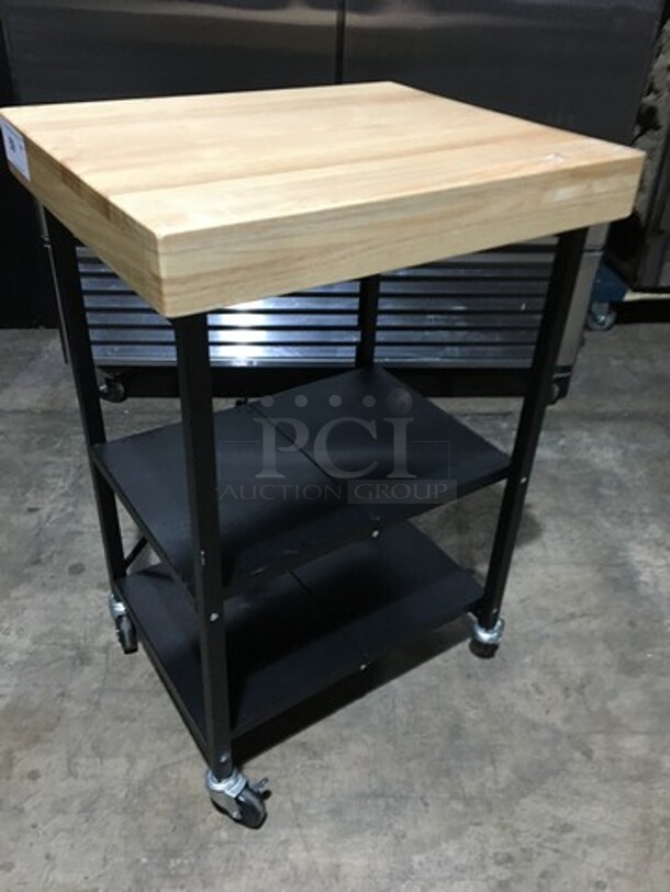 Wooden Style 3 Tier Display Cart! On Casters! - Image 3 of 8