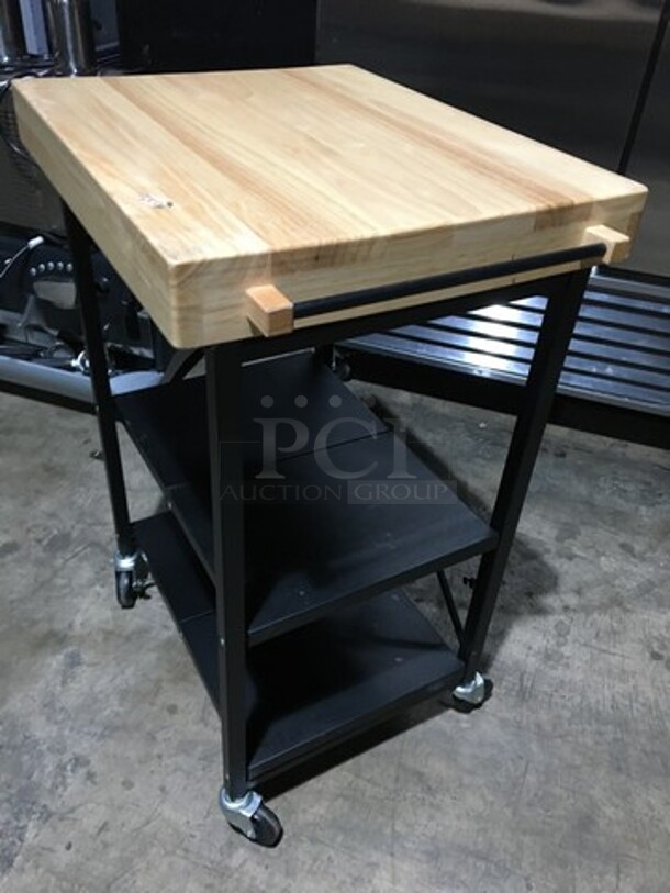 Wooden Style 3 Tier Display Cart! On Casters! - Image 4 of 8