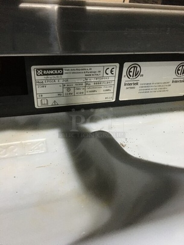 Rancilio Commercial Countertop Dual Espresso Machine! With Dual Steam Wands! Model EPOCAE2GR Serial 10236553! 230V! Working When Removed! - Image 10 of 11