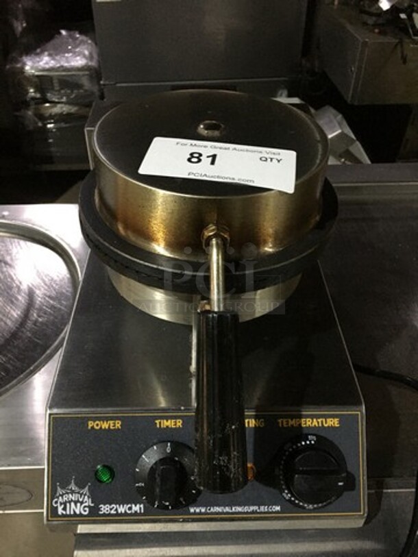 Carnival King Commercial Countertop Waffle Cone Maker! All Stainless Steel! Model 382WCM1 Serial CK190822R428N! 120V! Working When Removed! - Image 1 of 8