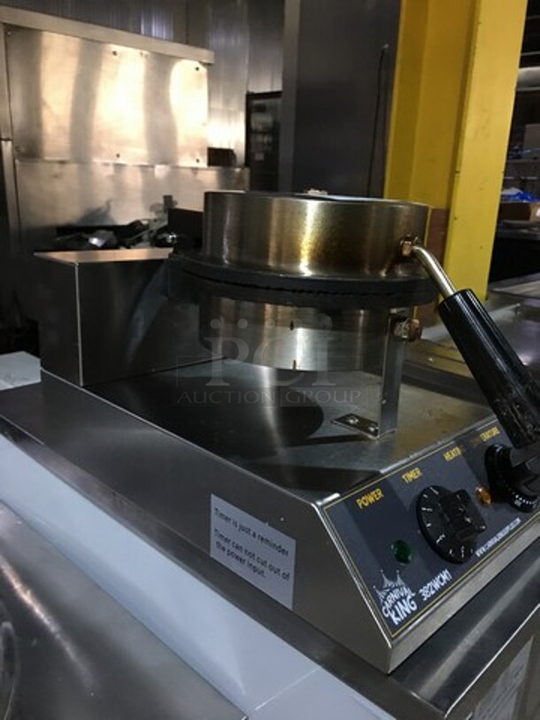 Carnival King Commercial Countertop Waffle Cone Maker! All Stainless Steel! Model 382WCM1 Serial CK190822R428N! 120V! Working When Removed! - Image 3 of 8