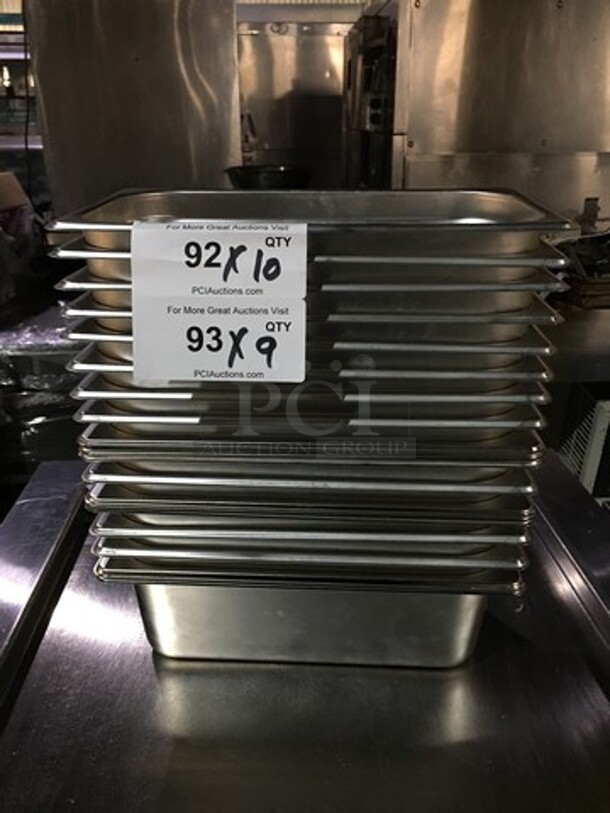 SWEET! Choice Commercial 4 Inch Deep 1/3 Drop In Pans! All Stainless Steel! 10 X Your Bid!