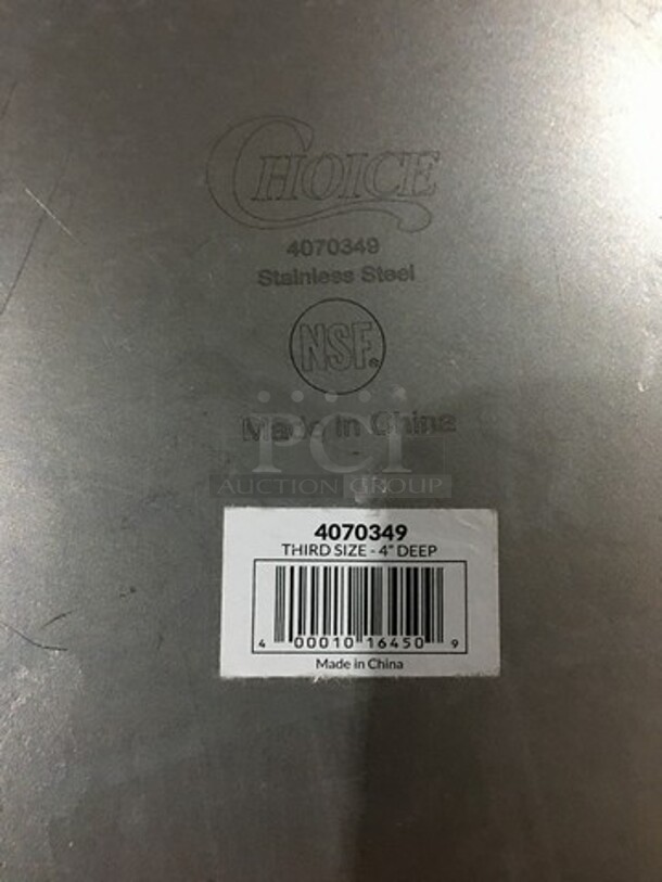 SWEET! Choice Commercial 4 Inch Deep 1/3 Drop In Pans! All Stainless Steel! 9 X Your Bid! - Image 6 of 6