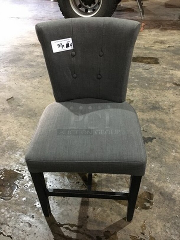 Gorgeous! Modern Style Dining Chair! With Cushioned Seat & Backrest! With Wooden Legs! 4 X Your Bid!