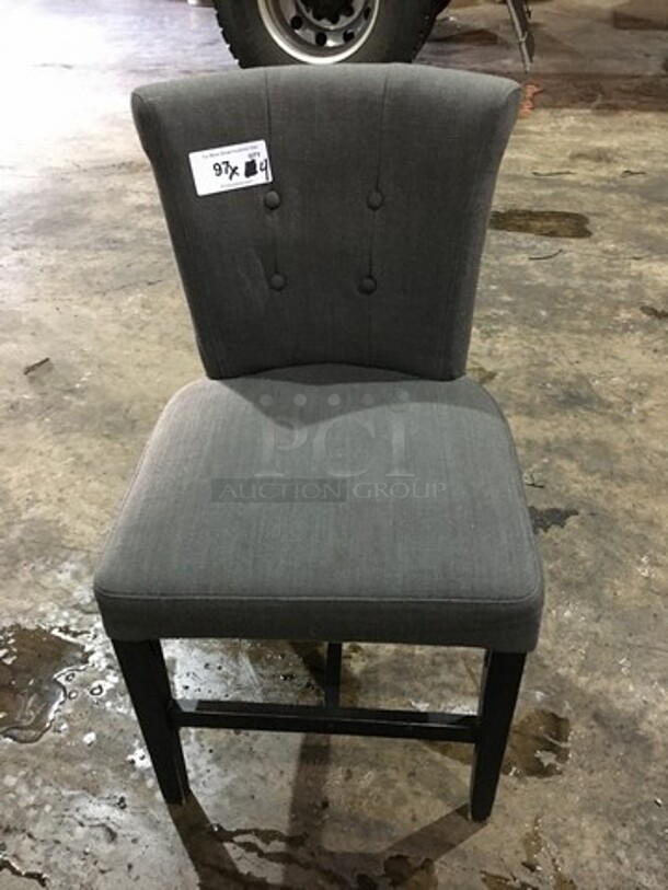 Gorgeous! Modern Style Dining Chair! With Cushioned Seat & Backrest! With Wooden Legs! 4 X Your Bid! - Image 1 of 6