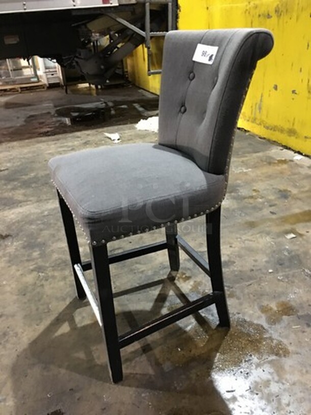 Gorgeous! Modern Style Bar Height Dining Chair! With Cushioned Seat & Backrest! With Wooden Legs! 6 X Your Bid! - Image 2 of 7