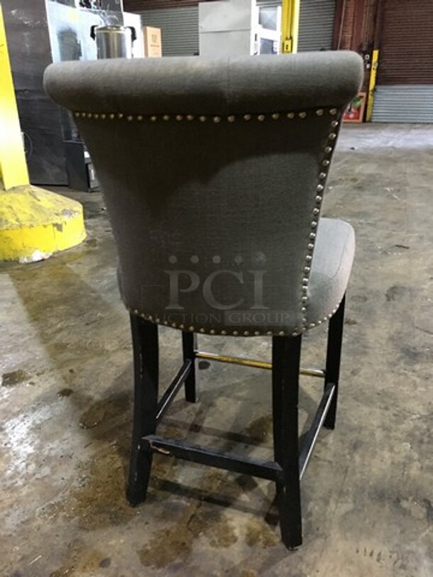 Gorgeous! Modern Style Bar Height Dining Chair! With Cushioned Seat & Backrest! With Wooden Legs! 6 X Your Bid! - Image 4 of 7