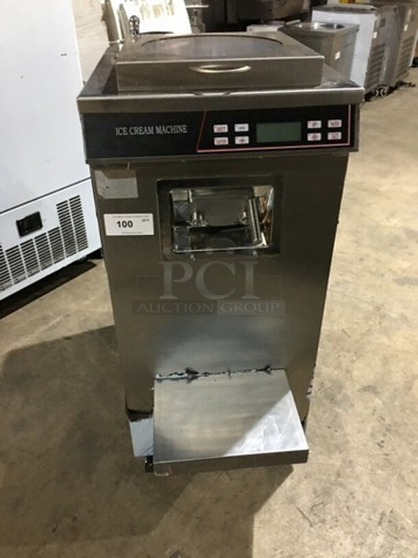 BEAUTIFUL! LIKE NEW! LATE MODEL 2020 All Stainless Steel Commercial Hard Ice Cream Machine/Batch Freezer! Model BKN120 Serial 2020052603! 220V 3Phase! On Casters! Working When Removed!