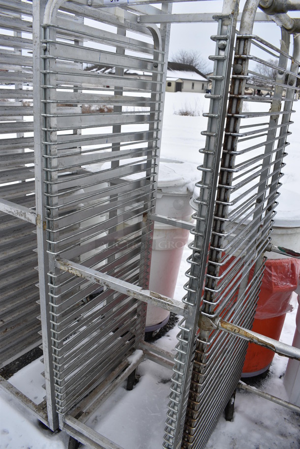 Metal Commercial Pan Transport Rack on Commercial Casters. 20.5x25x69