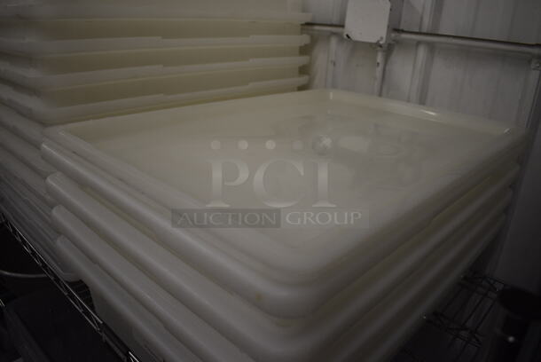 4 White Poly Bins w/ 2 Lids. 18x26x5.5. 4 Times Your Bid! - Image 3 of 3