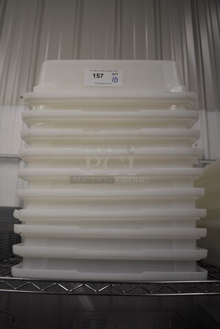 10 White Poly Bins. 18x26x5.5. 10 Times Your Bid!