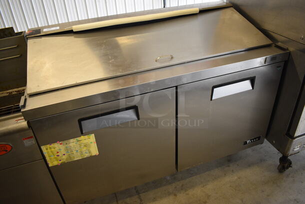 NICE! Titan Model XTSU60 Stainless Steel Commercial Sandwich Salad Prep Table Bain Marie Mega Top on Commercial Casters. 115 Volts, 1 Phase. 62x30x45. Tested and Powers On But Does Not Get Cold - Image 2 of 10
