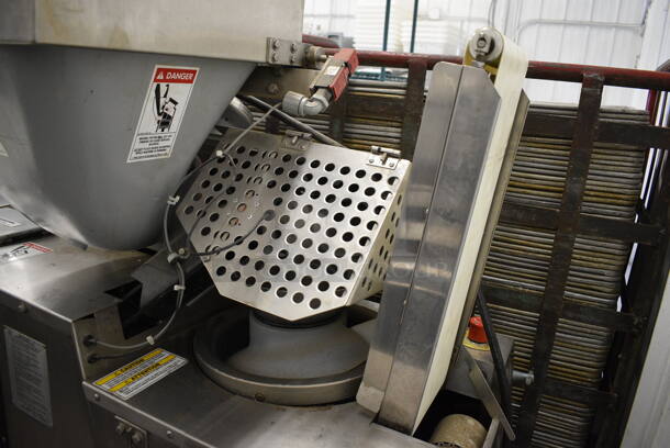 BEAUTIFUL! Scale O Matic Model S302 Stainless Steel Commercial Floor Style Dough Divider Rounder on Commercial Casters. 208 Volts, 3 Phase. 48x30x62 - Image 4 of 11