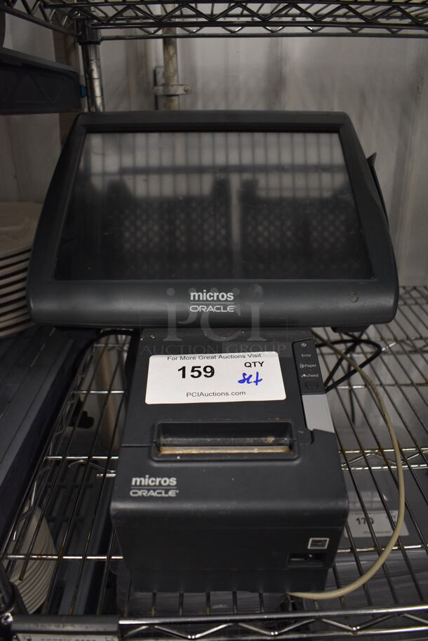 Micros Oracle 15" POS System Monitor w/ Epson Model M244A Receipt Printer - Image 1 of 4