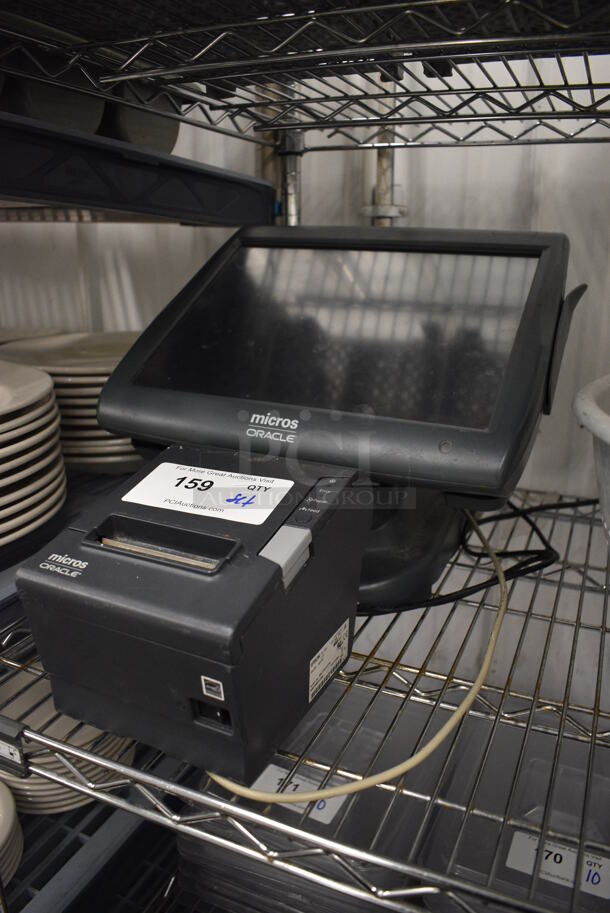 Micros Oracle 15" POS System Monitor w/ Epson Model M244A Receipt Printer - Image 2 of 4