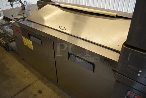 NICE! Titan Model XTSU60 Stainless Steel Commercial Sandwich Salad Prep Table Bain Marie Mega Top on Commercial Casters. 115 Volts, 1 Phase. 62x30x45. Tested and Powers On But Does Not Get Cold - Image 5 of 10