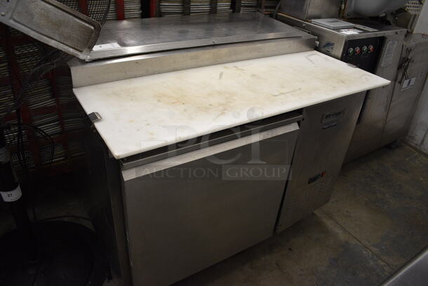 NICE! Centaur Model CPR-44 Stainless Steel Commercial Pizza Prep Table w/ Cutting Board on Commercial Casters. 115 Volts, 1 Phase. 48x35x43. Tested and Working! - Image 2 of 7