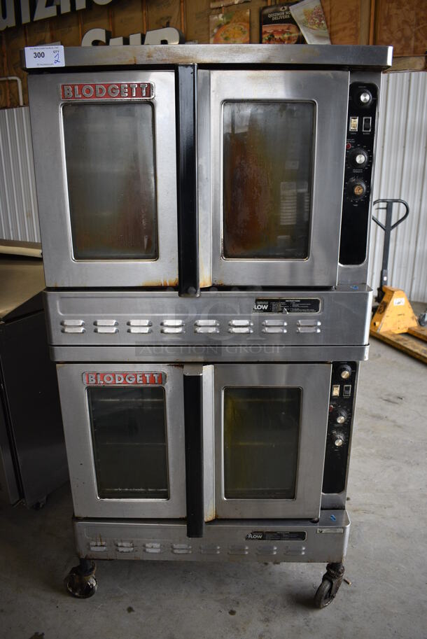 2 FANTASTIC! Blodgett Stainless Steel Commercial Gas Powered Full Size Convection Oven w/ View Through Doors, Metal Oven Racks and Thermostatic Controls on Commercial Casters. 38x38x73. 2 Times Your Bid! - Image 2 of 12
