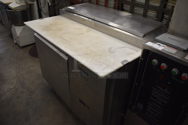 NICE! Centaur Model CPR-44 Stainless Steel Commercial Pizza Prep Table w/ Cutting Board on Commercial Casters. 115 Volts, 1 Phase. 48x35x43. Tested and Working! - Image 4 of 7