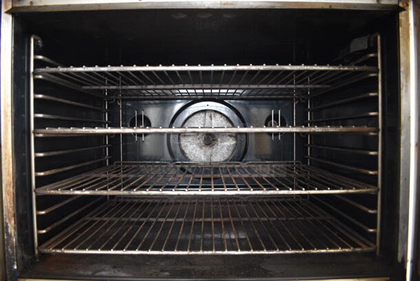 2 FANTASTIC! Blodgett Stainless Steel Commercial Gas Powered Full Size Convection Oven w/ View Through Doors, Metal Oven Racks and Thermostatic Controls on Commercial Casters. 38x38x73. 2 Times Your Bid! - Image 4 of 12