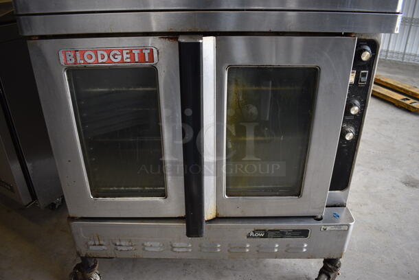 2 FANTASTIC! Blodgett Stainless Steel Commercial Gas Powered Full Size Convection Oven w/ View Through Doors, Metal Oven Racks and Thermostatic Controls on Commercial Casters. 38x38x73. 2 Times Your Bid! - Image 5 of 12