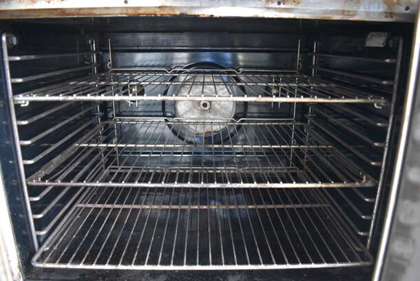 2 FANTASTIC! Blodgett Stainless Steel Commercial Gas Powered Full Size Convection Oven w/ View Through Doors, Metal Oven Racks and Thermostatic Controls on Commercial Casters. 38x38x73. 2 Times Your Bid! - Image 6 of 12