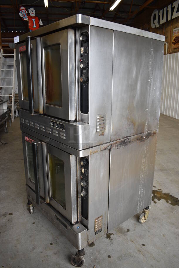 2 FANTASTIC! Blodgett Stainless Steel Commercial Gas Powered Full Size Convection Oven w/ View Through Doors, Metal Oven Racks and Thermostatic Controls on Commercial Casters. 38x38x73. 2 Times Your Bid! - Image 9 of 12