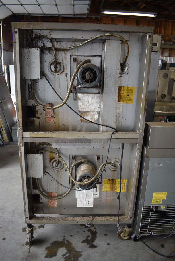 2 FANTASTIC! Blodgett Stainless Steel Commercial Gas Powered Full Size Convection Oven w/ View Through Doors, Metal Oven Racks and Thermostatic Controls on Commercial Casters. 38x38x73. 2 Times Your Bid! - Image 12 of 12