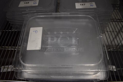 9 Clear Poly 1/2 Size Drop In Bin Lids. 9 Times Your Bid!