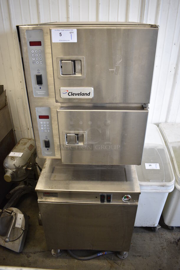 GORGEOUS! 2014 Cleveland Model 24CSM Stainless Steel Commercial Double Deck Steam Cabinet. 24x34x63