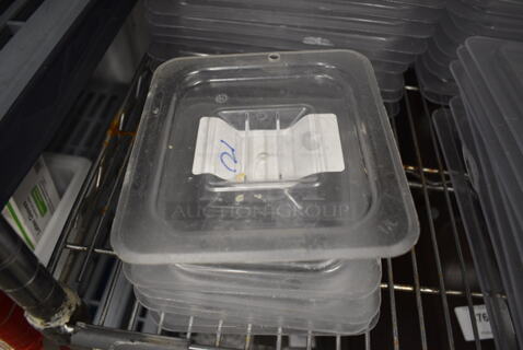 5 Clear Poly 1/6 Size Drop In Bin Lids. 5 Times Your Bid!