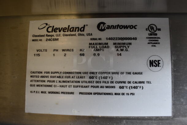 GORGEOUS! 2014 Cleveland Model 24CSM Stainless Steel Commercial Double Deck Steam Cabinet. 24x34x63 - Image 6 of 8