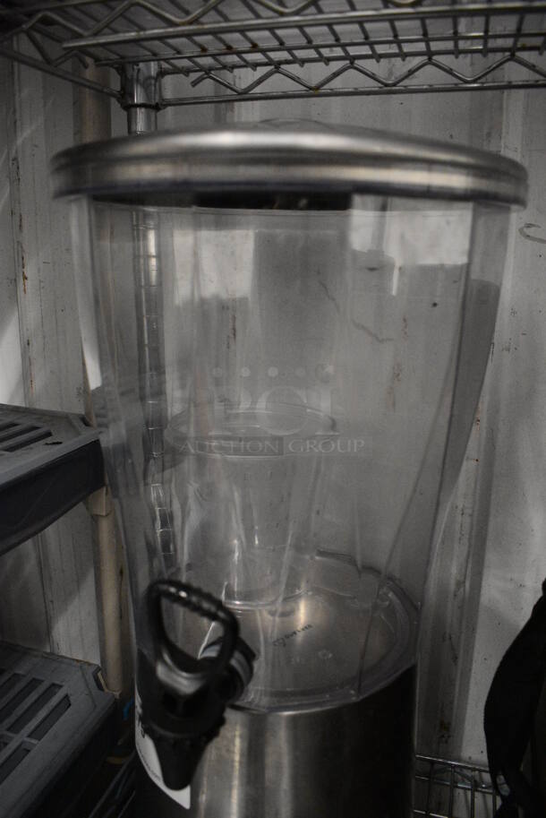 Clear Poly and Chrome Finish Countertop Beverage Holder Dispenser. 11x13x22 - Image 3 of 3
