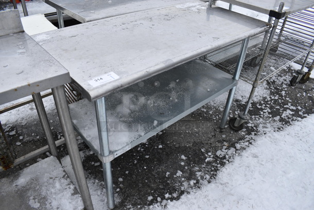 Stainless Steel Commercial Table w/ Metal Undershelf. 48x24x35