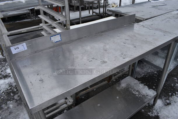 Stainless Steel Commercial Table w/ Metal Undershelf and Backsplash. 52x20x40 - Image 2 of 3