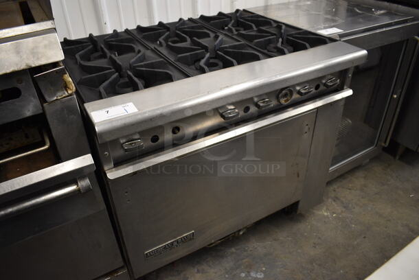 American Range Stainless Steel Commercial Floor Style Gas Powered 6 Burner Range w/ Oven. 36x30x34 - Image 2 of 7