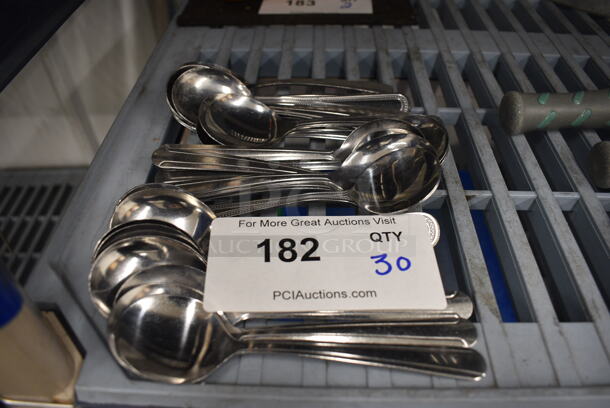 30 Metal Soup Spoons. 6