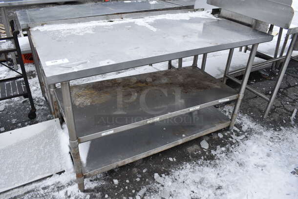 Stainless Steel Commercial Table w/ 2 Metal Undershelves. 60x30x38 - Image 1 of 3