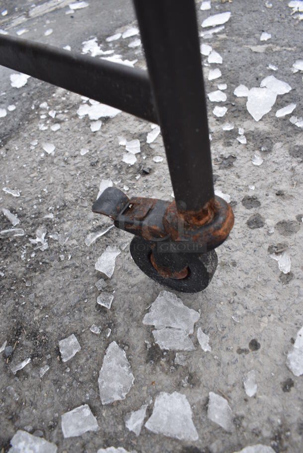 Brown Metal 2 Tier Cart w/ Push 
Handles on Commercial Casters. 33x18x33 - Image 4 of 4