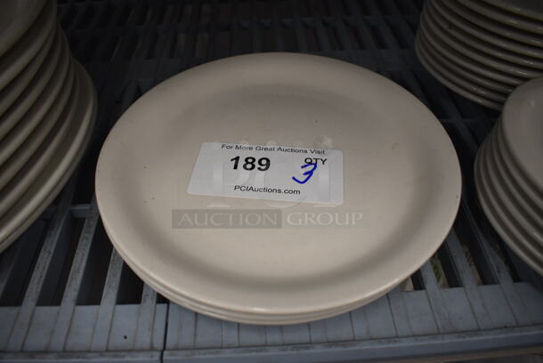 3 White Ceramic Plates. 9.5x9.5x1. 3 Times Your Bid! - Image 1 of 2