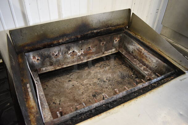 GREAT! Rankin-Delux Model TB-836 Stainless Steel Commercial Natural Gas Powered Charbroiler Grill on Commercial Casters. Missing Grates. 14,500 BTU. 36x36x45 - Image 3 of 6