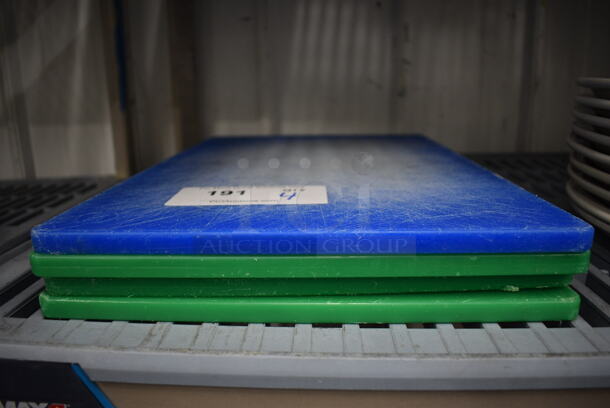 4 Cutting Boards; 1 Blue and 3 Green. 12x18x0.5. 4 Times Your Bid! - Image 2 of 2
