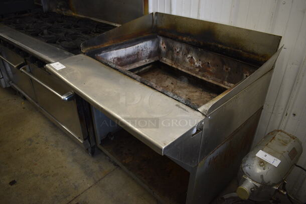 GREAT! Rankin-Delux Model TB-836 Stainless Steel Commercial Natural Gas Powered Charbroiler Grill on Commercial Casters. Missing Grates. 14,500 BTU. 36x36x45 - Image 4 of 6