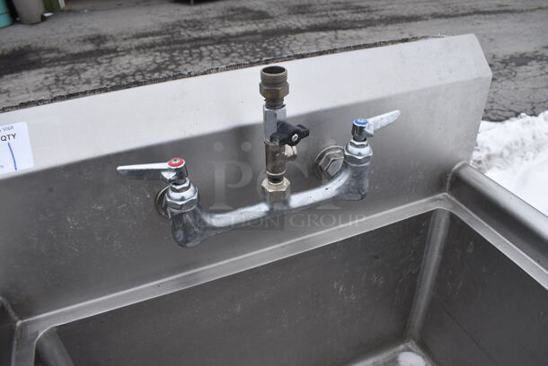 Stainless Steel Commercial Single Bay Sink w/ Faucet and Handles. 29x30x34 - Image 2 of 3